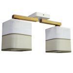 Св-ик потолочный НАДЯ 2хЕ27х60Вт,  белый + натуральный, 217-51-22