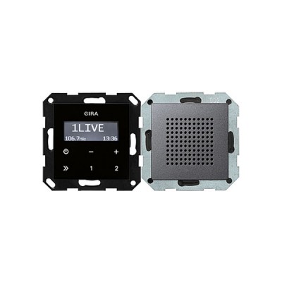 Gira S-55 Антрацит Радиоприемник скрытого монтажа с функцией RDS (G228028)