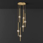 Подвесной светильник SOCRATES COMBO D30 L6 Brass ImperiumLoft 228321-23