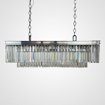 Люстра RH 1920S ODEON CLEAR GLASS FRINGE chrome 100 ImperiumLoft 229996-22