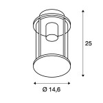 232065 SLV PHOTONIA PD светильник подвесной IP44 для лампы E27 60Вт макс., без основания, антрацит/прозрач.