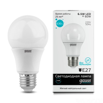 

Лампа Gauss 23227A LED 7W E27 4000K, 23227A
