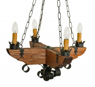 Люстра "Вэлла" 4xE14x40Вт состаренное дерево 236-64-14