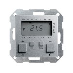 Gira S-55 Алюминий Термостат электронный с таймером с функцией охлаждения (G237026)