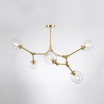 Люстра Адель Branching Bubble Chandelier L5 Brass Transparent ImperiumLoft 239863-22
