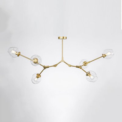Люстра Адель Branching Bubble Chandelier L6 Brass Transparent ImperiumLoft 239864-22