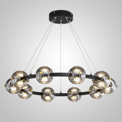 Кольцевая люстра SEMUND D80 Black ImperiumLoft 240073-23