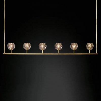 Люстра RH Boule De Cristal Linear Chandelier 6 Bronze ImperiumLoft 240202-22