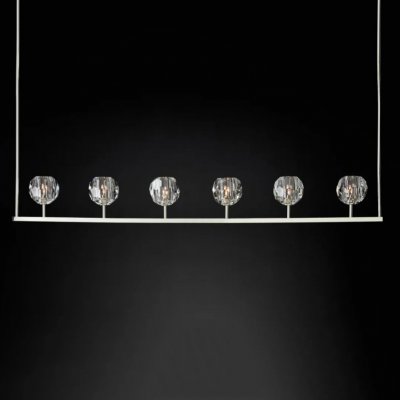 Люстра RH Boule De Cristal Linear Chandelier 6 Nickel ImperiumLoft 240203-22