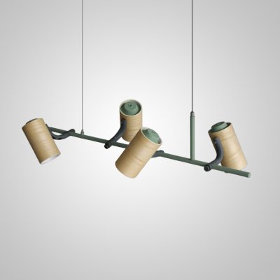 Подвесной реечный светильник BARREL A Green ImperiumLoft 240214-26