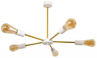 Светильник Светильник "Винт" 5xE27x60Вт белый, золото 243-102-25