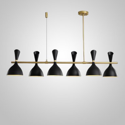 Подвесной реечный светильник TRUMPET LINE L130 Black ImperiumLoft 243360-26