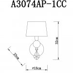 Светильник настенный бра Arte lamp A3074AP-1CC PROMESSA