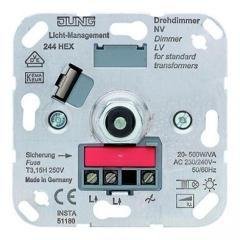 JUNG механизм Светорегулятор поворотно-нажимной 20-500 Вт/ВАдля л/н,и обмоточных трансформаторов (244HEX) JUNG механизм Светорегулятор поворотно-нажимной 20-500 Вт/ВАдля л/н,и обмоточных трансформаторов (244HEX)