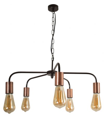 Светильник подвесной Светильник подвесной "Граф" 5xE27x60Вт коричневый, медный 246-1915-25C
