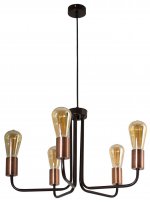 Светильник подвесной "Граф" 5xE27x60Вт коричневый, медный 246-1915-25