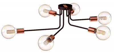 Светильник Светильник "Граф" 6xE27x60Вт коричневый, медный 246-1915-26C
