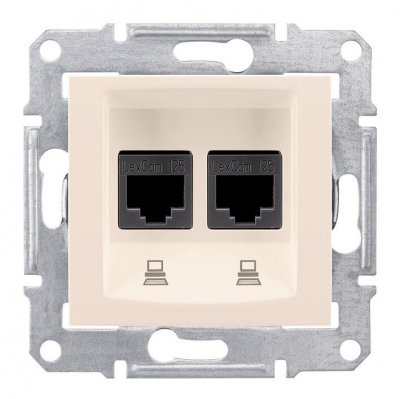 SE Sedna Беж Розетка компьютерная 2-ая RJ45 кат. 6 UTP (SDN4800147)