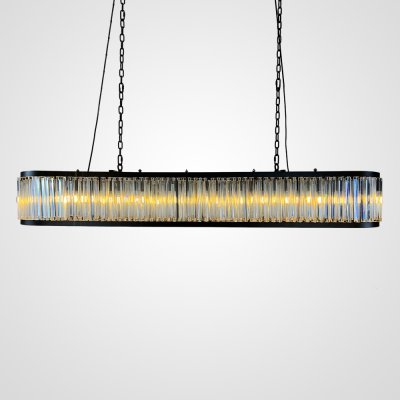 Подвесная Люстра Rh 1920S Odeon Clear Glass Black 180 By Imperiumloft