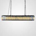 Подвесная Люстра Rh 1920S Odeon Clear Glass Black 180 By Imperiumloft