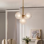 Подвесной светильник RAFFIN 4 Transparent Gold