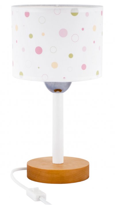 Настольная лампа Настольная лампа "Белла" 1хE27x60Вт натуральный и белый, горошек 258-51-21T