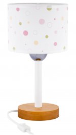 Настольная лампа "Белла" 1хE27x60Вт натуральный и белый, горошек 258-51-21T