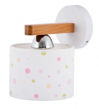 Бра "Белла" 1хE27x60Вт натуральный и белый, горошек 258-51-21W