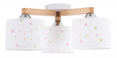 Светильник Светильник "Белла" 3хE27x60Вт натуральный и белый, горошек 258-51-23