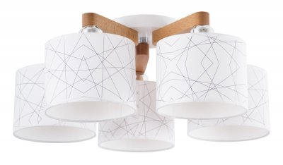 Светильник Светильник "Белла" 5хE27x60Вт натуральный и белый, геометрия 259-51-25