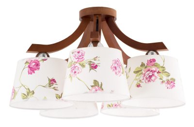 Люстра Люстра"Морис розы" 5хЕ27х60Вт американский орех 260-21-25