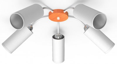 Светильник "Сара" 5хE14x40Вт белый и натуральный 262-51-15