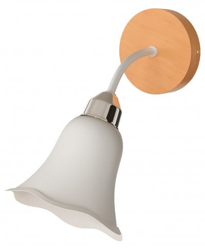 Бра "Джолли" 1хE27x60Вт белый и натуральный 263-51-21W