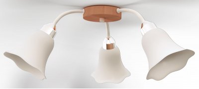 Светильник Светильник "Джолли" 3хE27x60Вт белый и натуральный 263-51-23