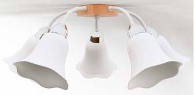 Светильник Светильник "Джолли" 5хE27x60Вт белый и натуральный 263-51-25