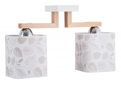 Светильник "Надя" 2хE27x60Вт натуральный и белый, лепестки 266-511-22