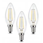 Лампа Gauss Filament Свеча E14 5W 420lm 2700К 1/20 (3 лампы в упаковке)