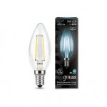 Лампа Gauss Filament Свеча E14 5W 450lm 4100К (3 лампы в упаковке)