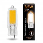 Лампа Gauss LED G4 AC220-240V 3.5W 240lm 3000K Glass (107807103)