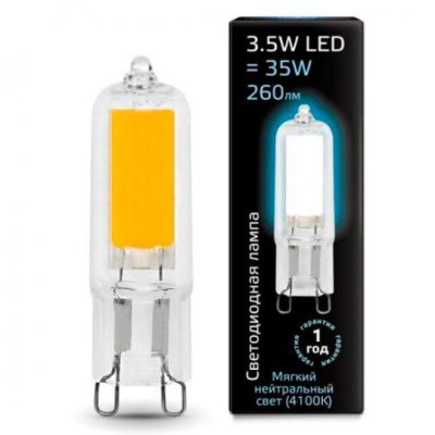 

Лампа Gauss LED G9 AC220-240V 3.5W 260lm 4100K Glass (107809203), 107809203