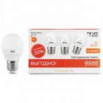 Лампа Gauss LED Elementary Шар 7W E27 2700K 1/40 (3 лампы в упаковке)