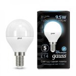 Лампа Gauss LED Шар E14 9.5W 950lm 4100K (105101210)