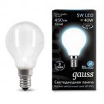 Лампа Gauss LED Filament Шар OPAL E14 5W 450lm 4100K (105201205)