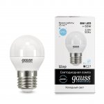 Лампа Gauss LED Elementary Шар 6W E27 470lm 6500K (53236)