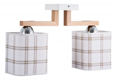 Светильник "Эмма" 2хE27x60Вт натуральный и белый, клетка 269-51-22