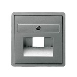 Gira E22 Сталь Накладка 1-ой и 2-ой наклон ТЛФ/комп розетки(мех Rutenbeck, Prodax) (G27020)