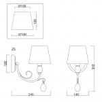 Настенный светильник бра Freya FR2004WL-01BZ Peta