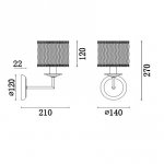 Настенный светильник бра Freya FR2006WL-01BZ Felina