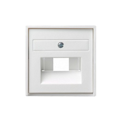 Gira S-55 Бел Накладка 1-ой и 2-ой наклон ТЛФ/комп розетки(мех Rutenbeck, Prodax) (G27027)