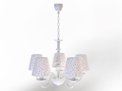 Люстра "Тилда" 5хЕ14х40Вт белый, сердца 272-1011-15